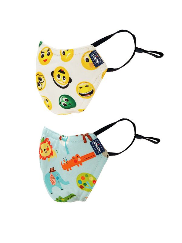 Face Mask (3-6yrs) (2 pcs) Emoji Jungle image number null
